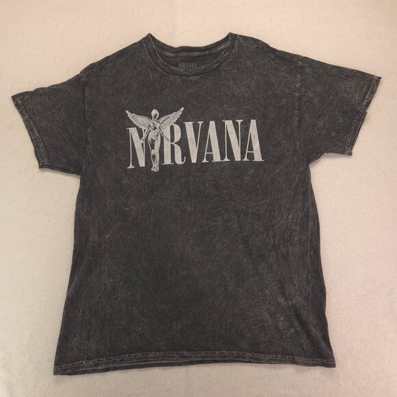 Nirvana Band Casual Crew Neck Graphic Shirt Adult Mens Size Large L Gray - Picture 2 of 9